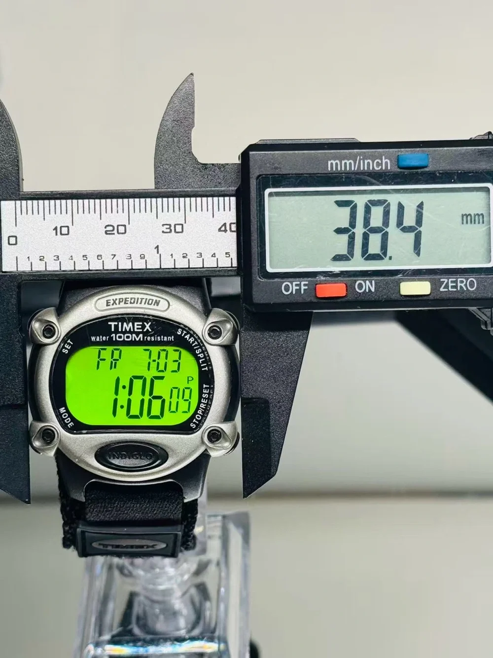 Vintage Timex Expedition Indiglo Digital Watch 100M WR New Battery Working 38mm